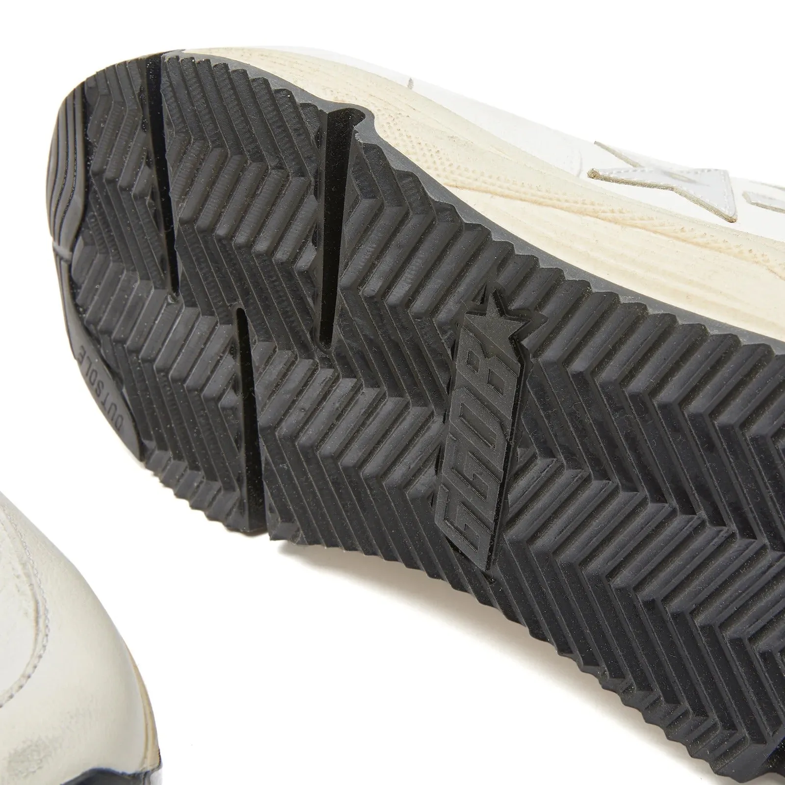 Golden Goose Running Dad Leather Sneakers, beige