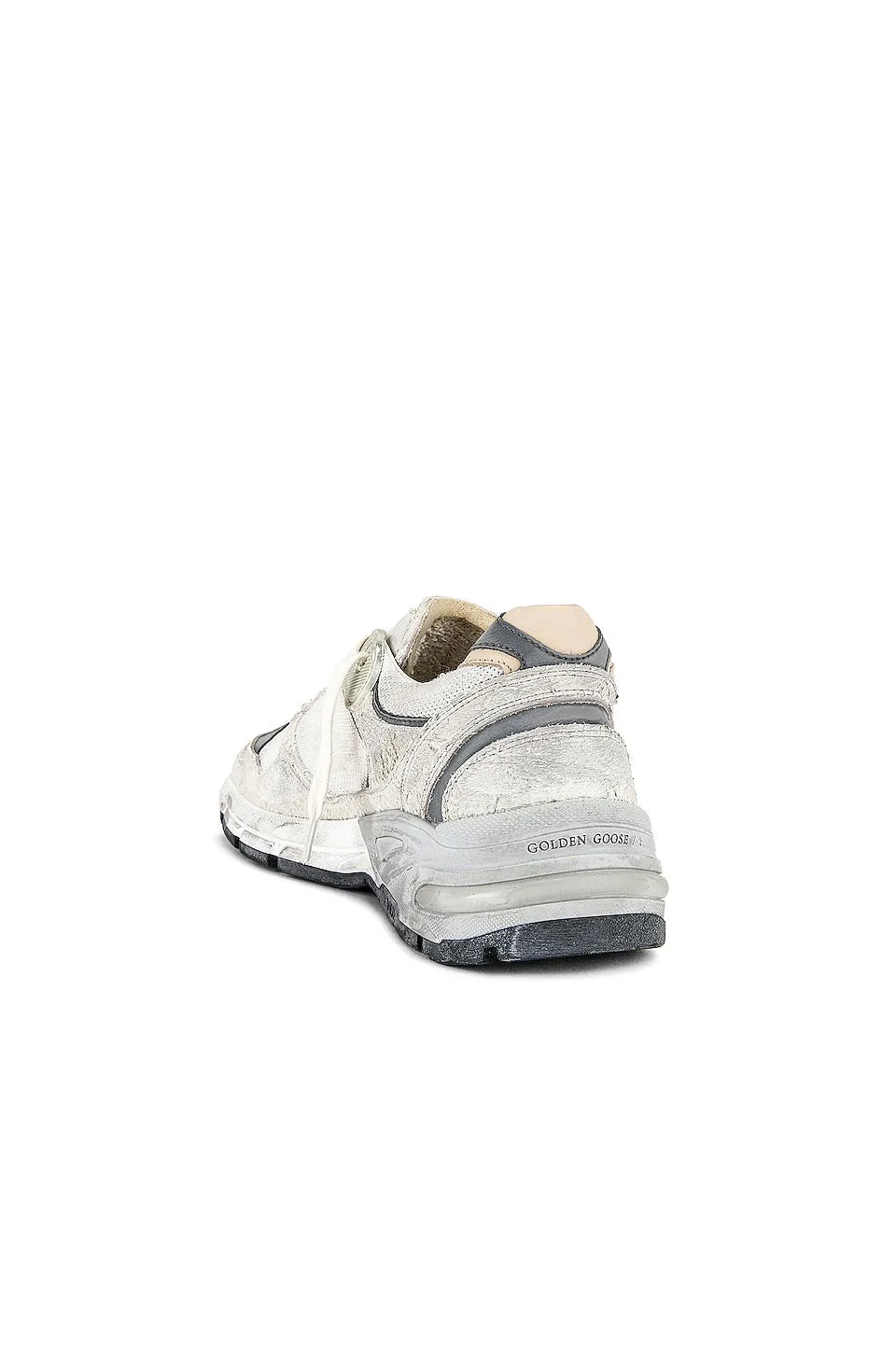 Golden Goose Running Dad Sneakers, White & Silver