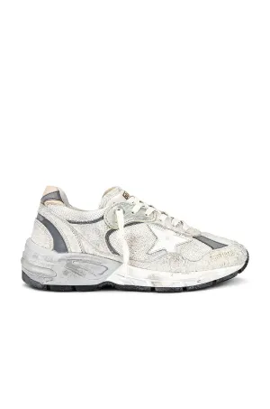 Golden Goose Running Dad Sneakers, White & Silver