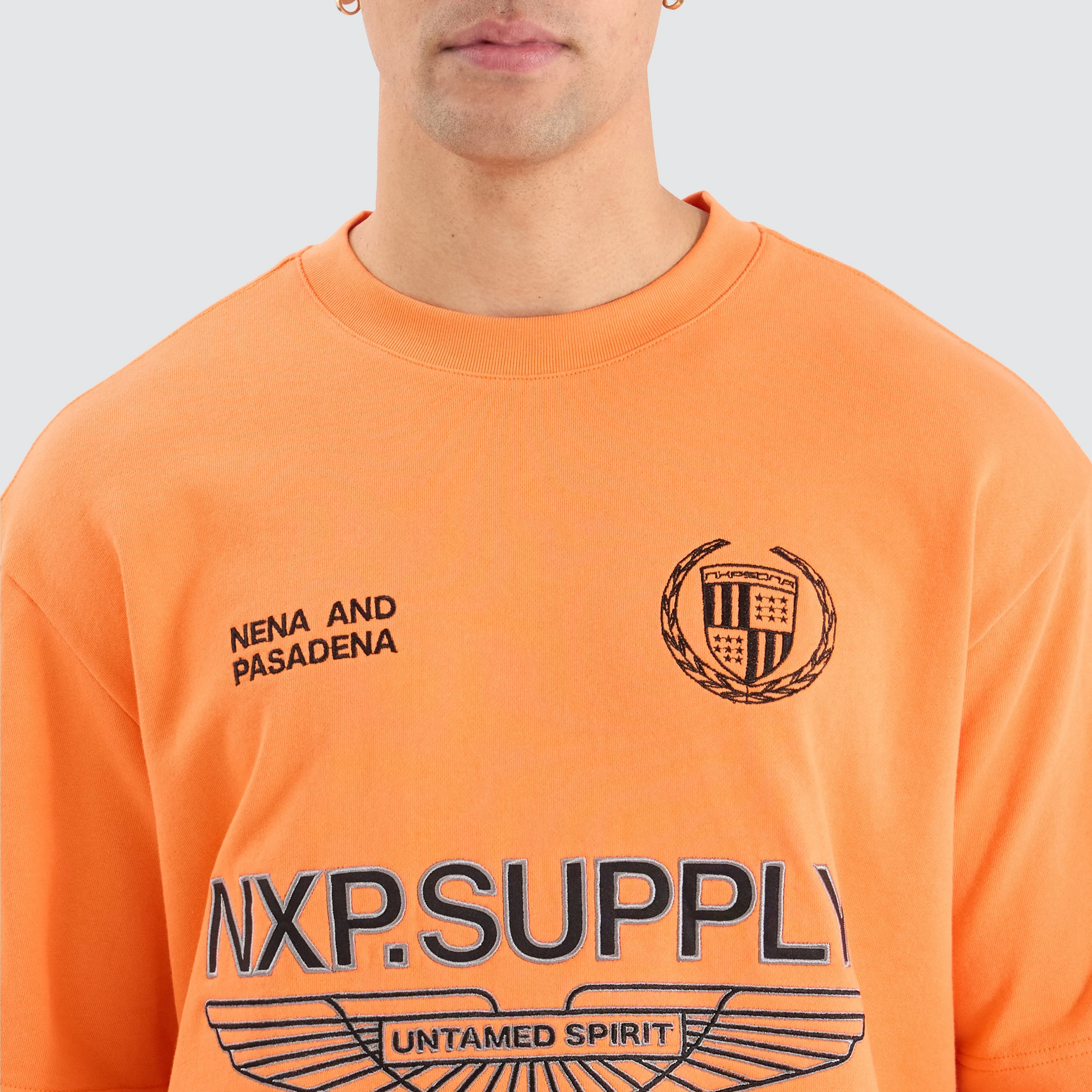 Golden Heavy Oversized Loopback Tee Orange
