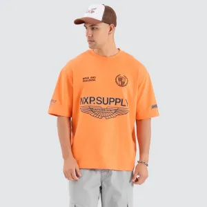 Golden Heavy Oversized Loopback Tee Orange