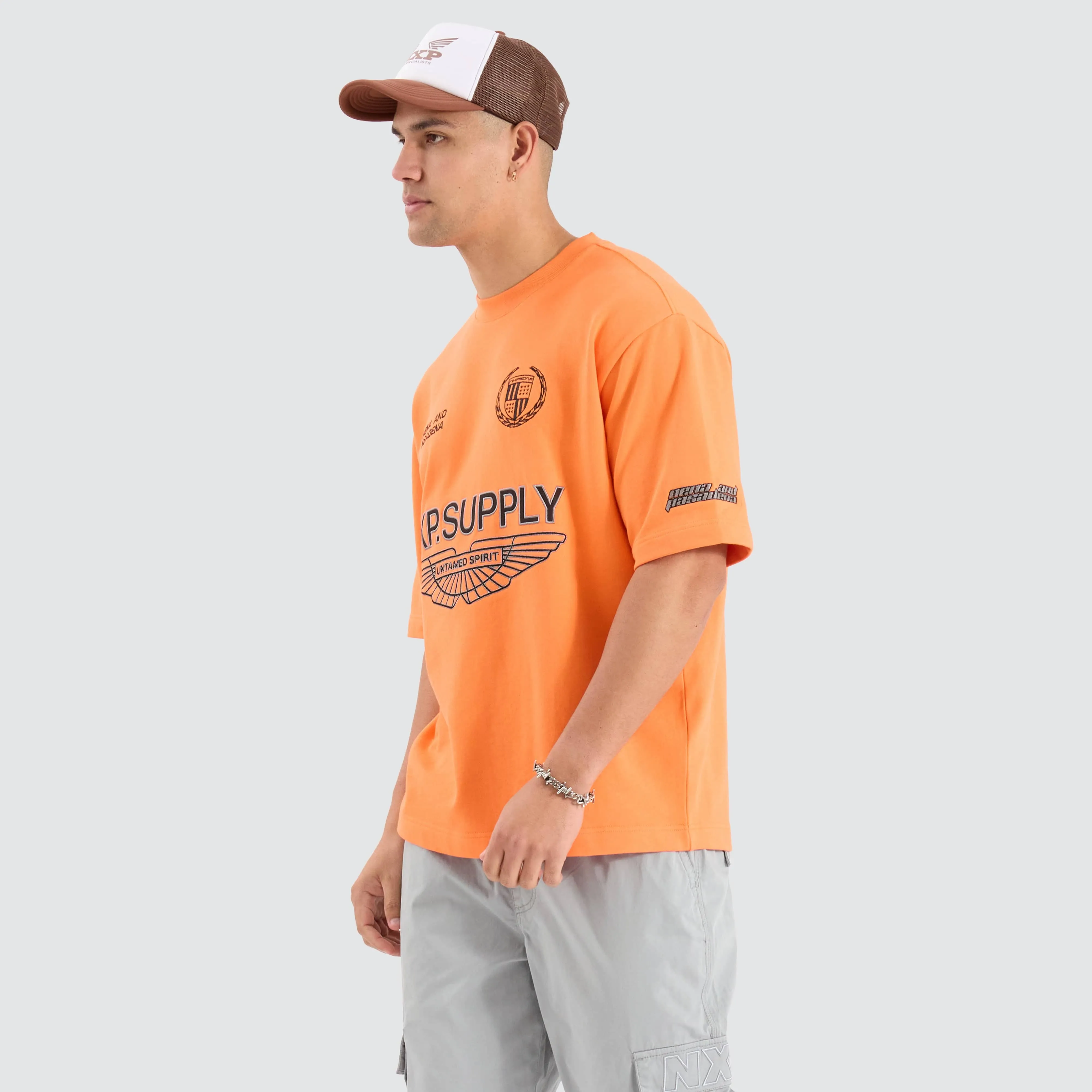 Golden Heavy Oversized Loopback Tee Orange