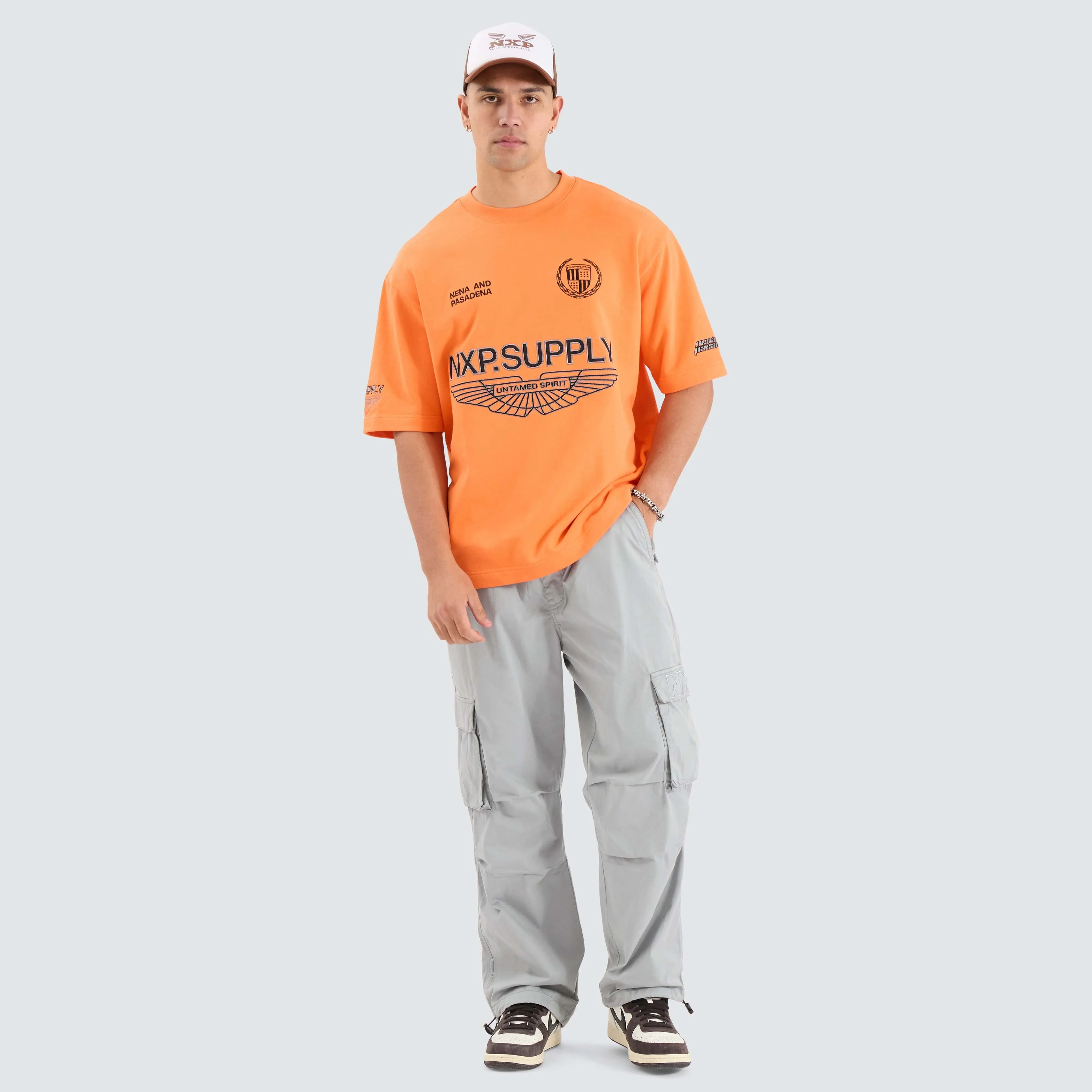 Golden Heavy Oversized Loopback Tee Orange