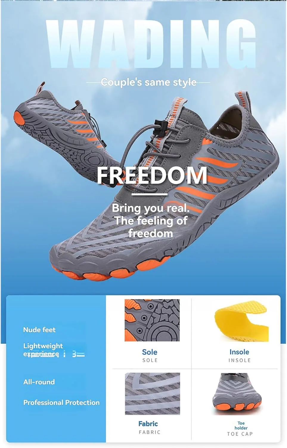 Grounded Footwear for Women Barefoot Shoes Wide Toe Box Casual Walking Shoes Non Slip Footwear for Running, Swimming, Athletic Zero Drop Barefoot Shoe Lightweight Breathable Sneakers Quick Dry