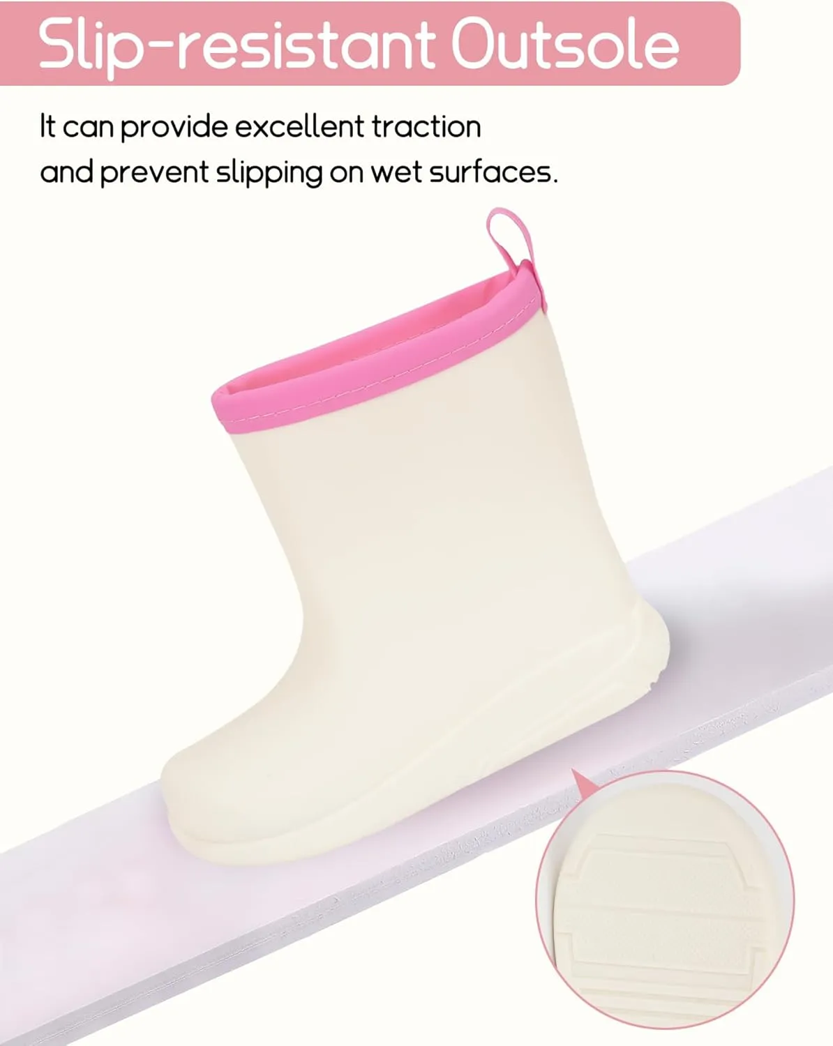 Happy Cherry Toddler Rain Boots Kids Outdoors Waterproof Rubber Boots for Girls Boys Rubber Sole High Snow Boots