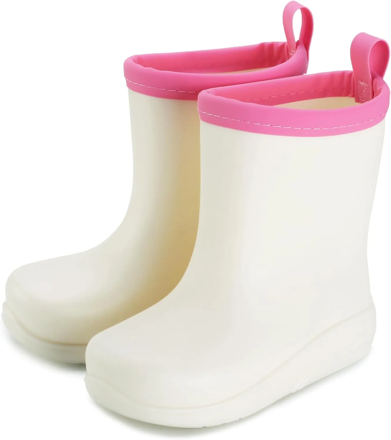 Happy Cherry Toddler Rain Boots Kids Outdoors Waterproof Rubber Boots for Girls Boys Rubber Sole High Snow Boots
