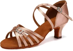 HROYL Women Latin Dance Shoes Professional Practice Performance Ballroom Salsa Dance Shoes
