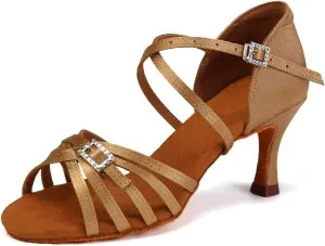 HROYL Women Latin Dance Shoes Professional Practice Performance Ballroom Salsa Dance Shoes