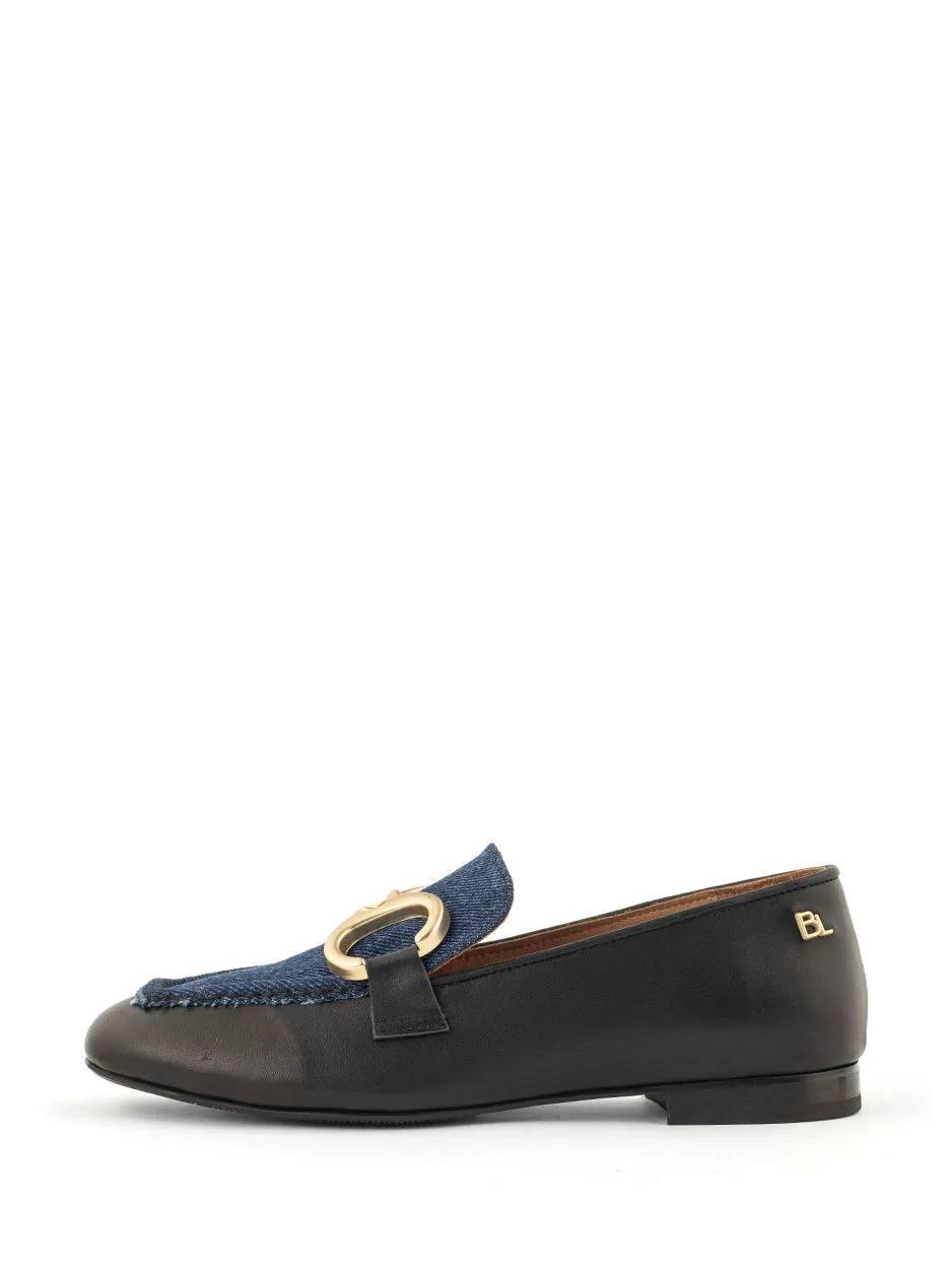 Jula | Loafer Zwart/Donker blauw Jeans