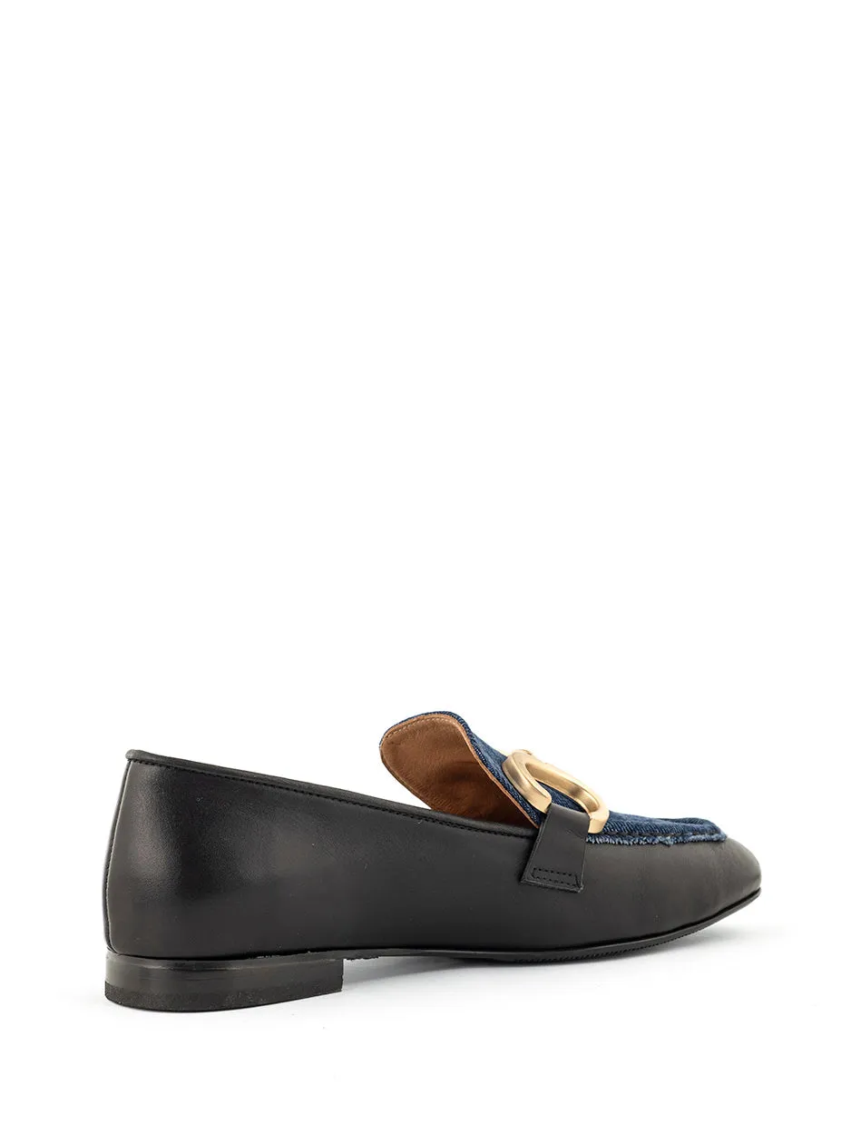 Jula | Loafer Zwart/Donker blauw Jeans