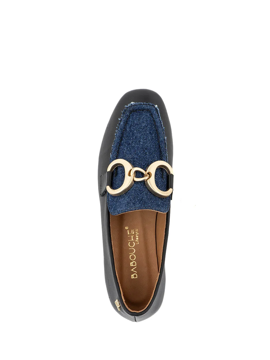 Jula | Loafer Zwart/Donker blauw Jeans
