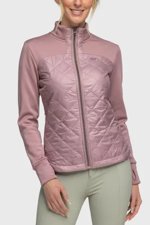 Kastel Quilted Front Dusty Mauve Full Zip Jacket