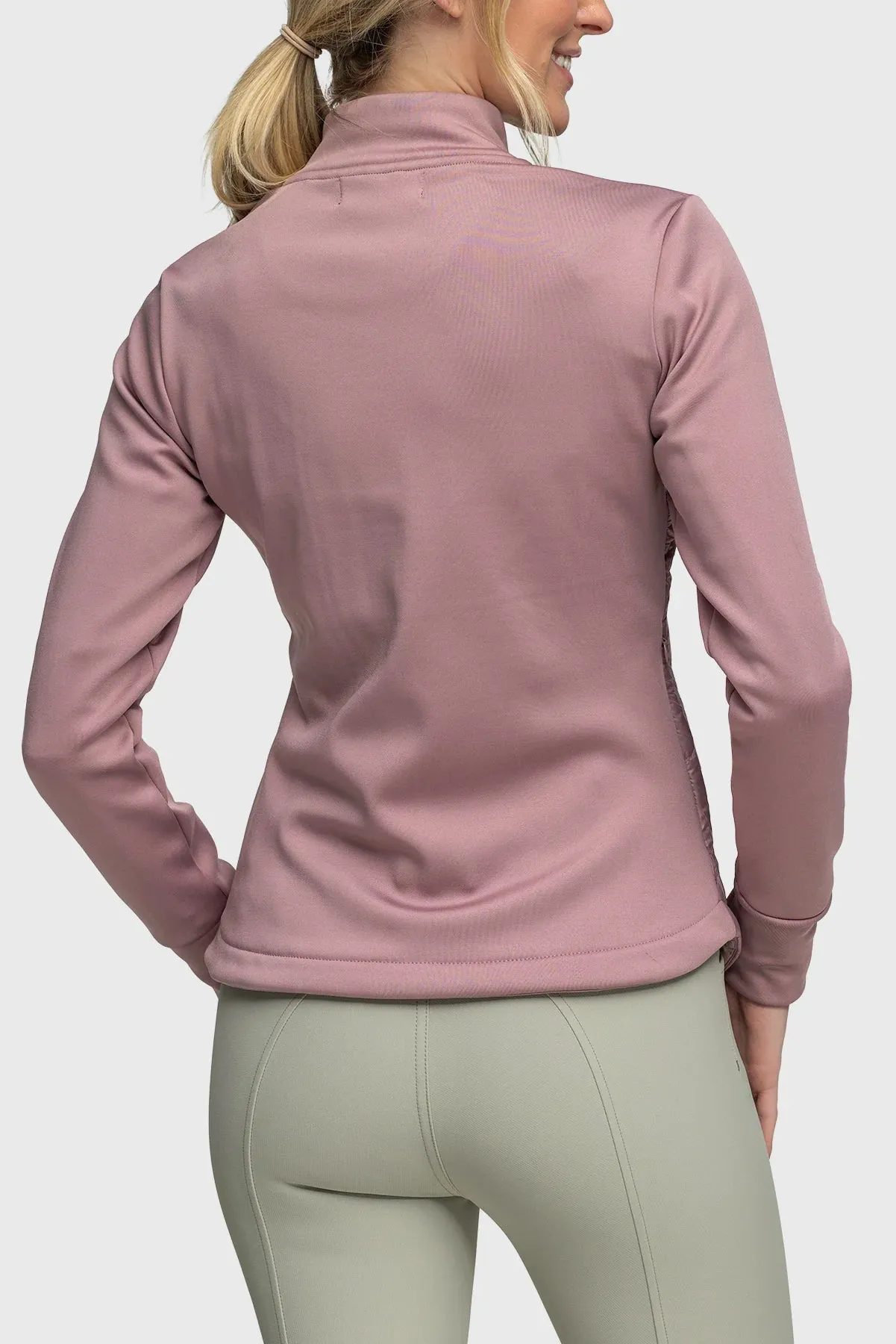 Kastel Quilted Front Dusty Mauve Full Zip Jacket