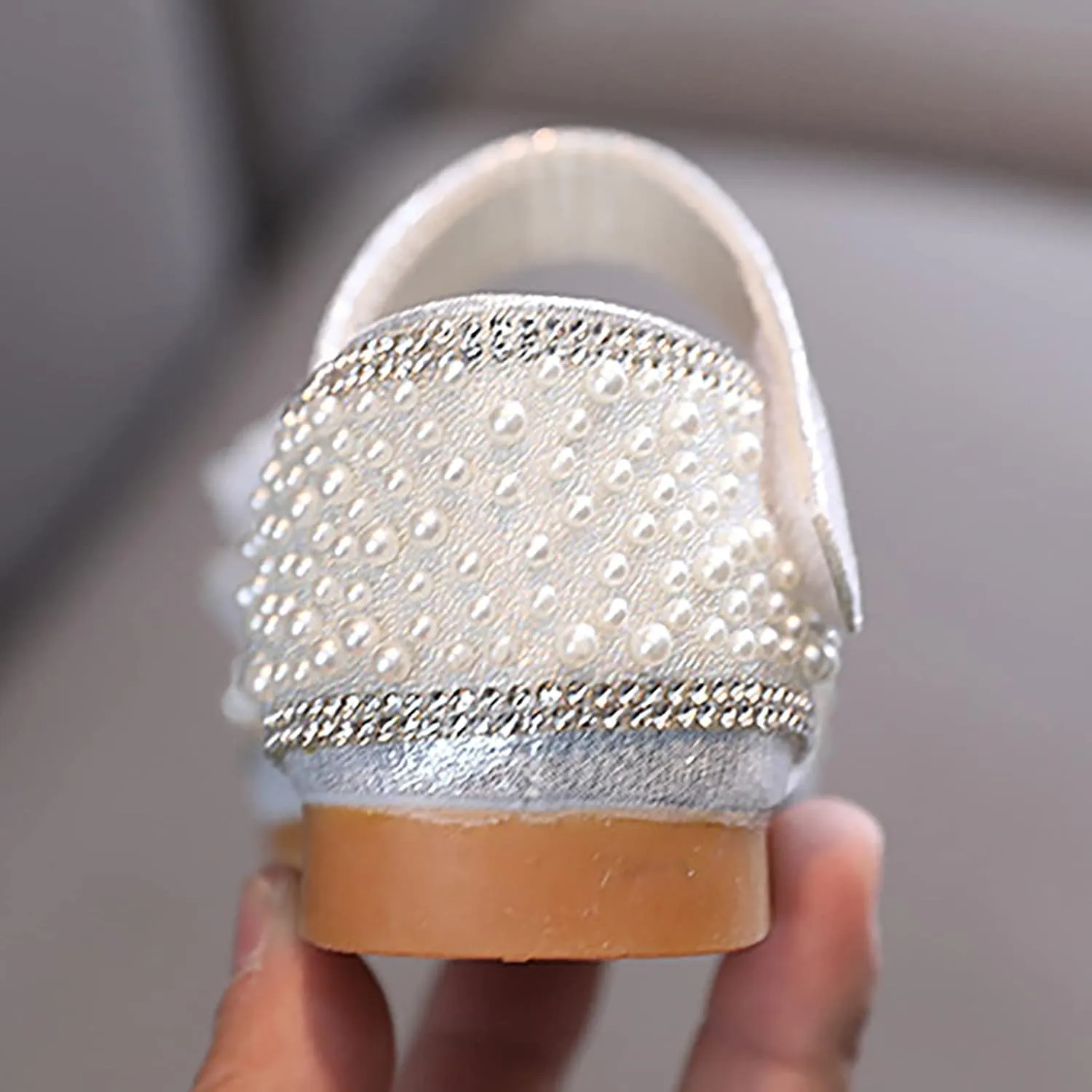 Kids Rain Boots for Girls Girls Dance Shoes Princess Dress Performance Shoes Pearl Bow Hook Loop Elegant Comfortable