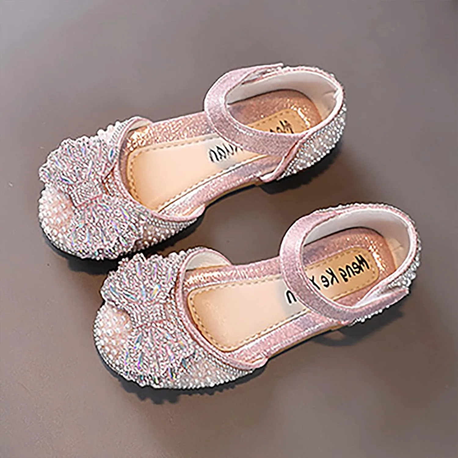 Kids Rain Boots for Girls Girls Dance Shoes Princess Dress Performance Shoes Pearl Bow Hook Loop Elegant Comfortable