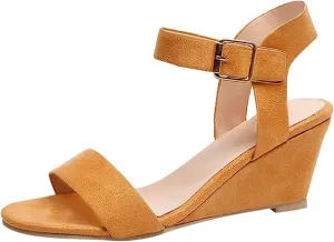 Ladmiple Summer Sandals for Women 2023 Dressy Comfy Slip On Espadrilles Wedge Shoes Open Toe Wedges Travel Casual Sandal