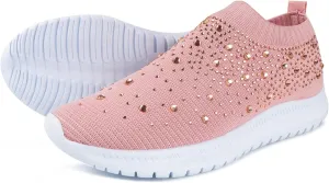 Lausiuoe Running Shoes For Women Arch Support Athletic Walking Shoes Slip On Casual Comfortable Tennis Fashion Sneakers