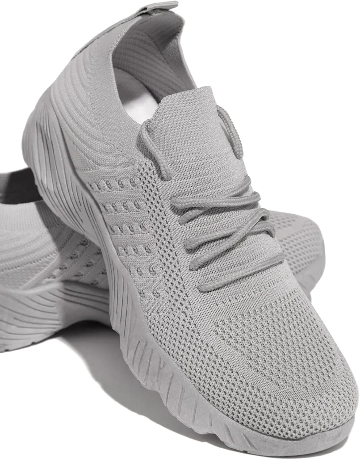 Lausiuoe Running Shoes For Women Arch Support Slip-on Walking Shoes Slip Resistant Breathable Workout Fashion Sneakers