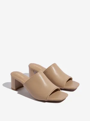 LUNA BLU Beige Block-Heel Sandals