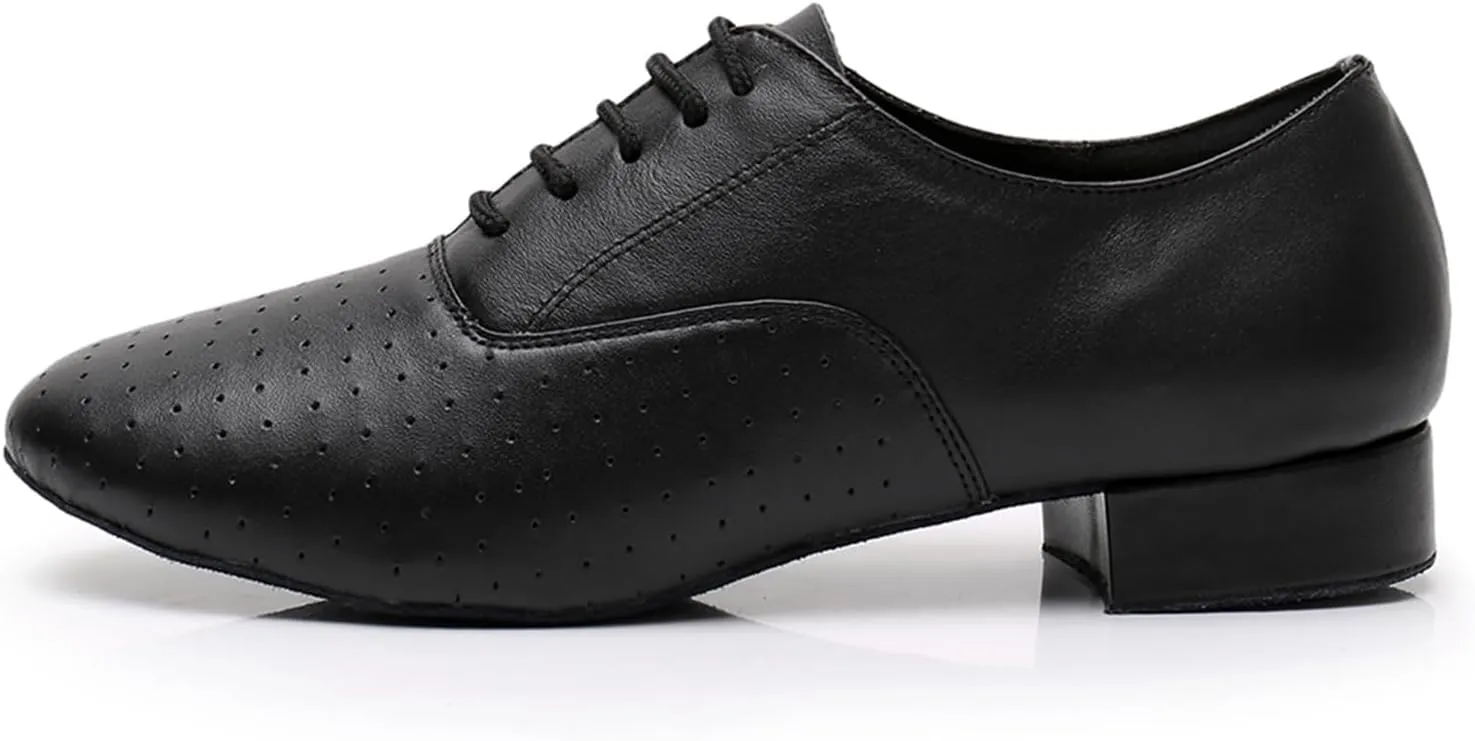 Men's Closed-Toe Ballroom Tango Wedding Performance Practice Professional Dance Shoes