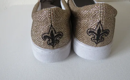 New Orleans Fleur De Lis Glitter slip on shoes /New Orleans Fleur De Lis Sneakers