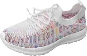 Non Slip Tennis Shoes Womens Lightweight Comfortable Lace up Walking Shoes Athletic Fashion Workout Sneakers