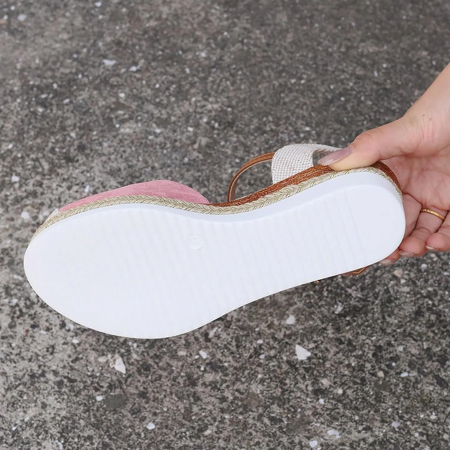 Orthopedic Platform Wedge Sandals for Women 2025 Espadrilles Wedges Sandals Summer Closed Toe Casual Comfortable Strappy Slip on Shoes with Adjustable Ankle Strap