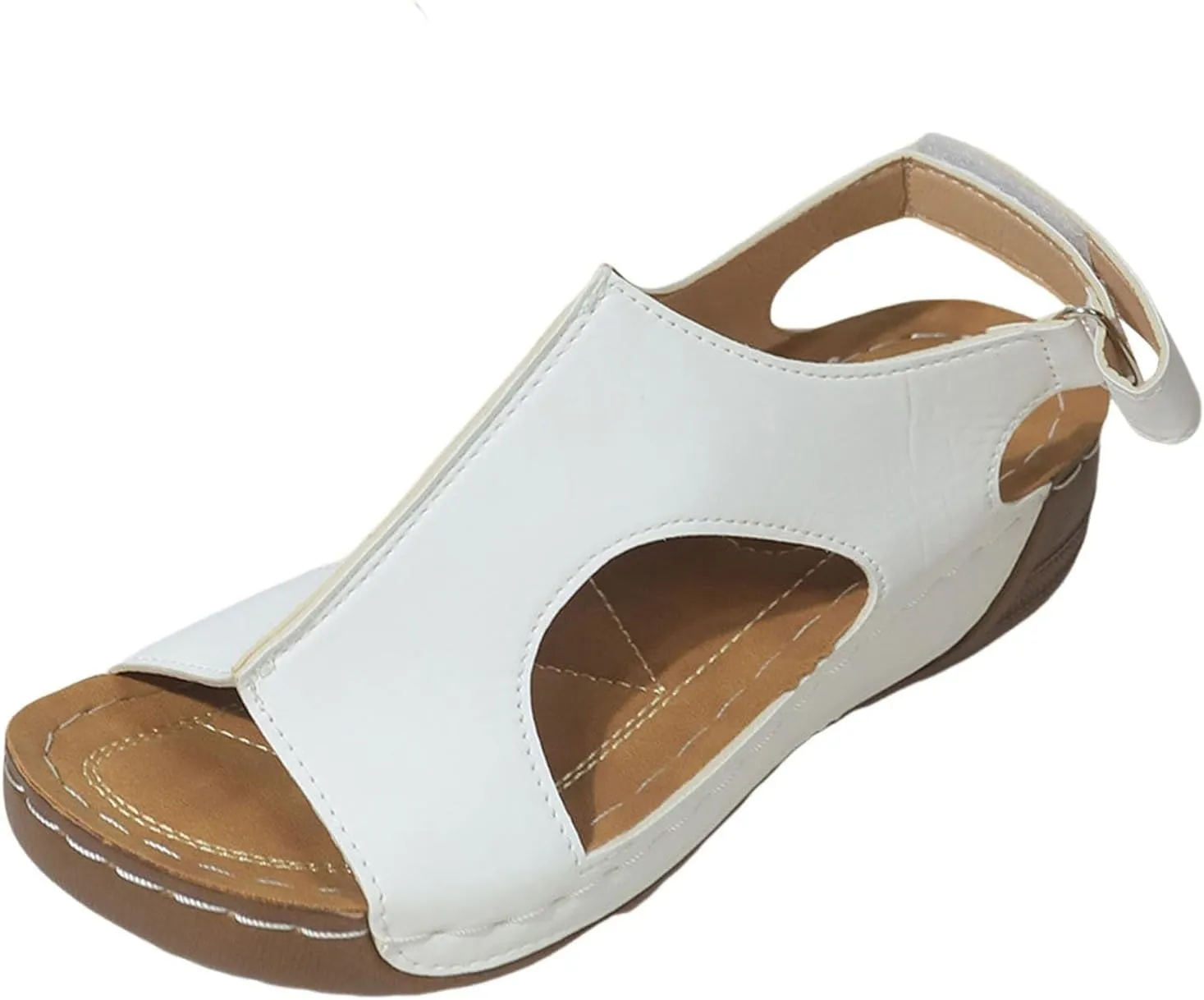 Orthopedic Sandals for Women Open Toe Ankle Strap Slingback Sandals Summer Arch Support Platform Sandal, Comfort Wear Shoes Casual Walking Shoes Hollow Out Breathable Beach Sandal