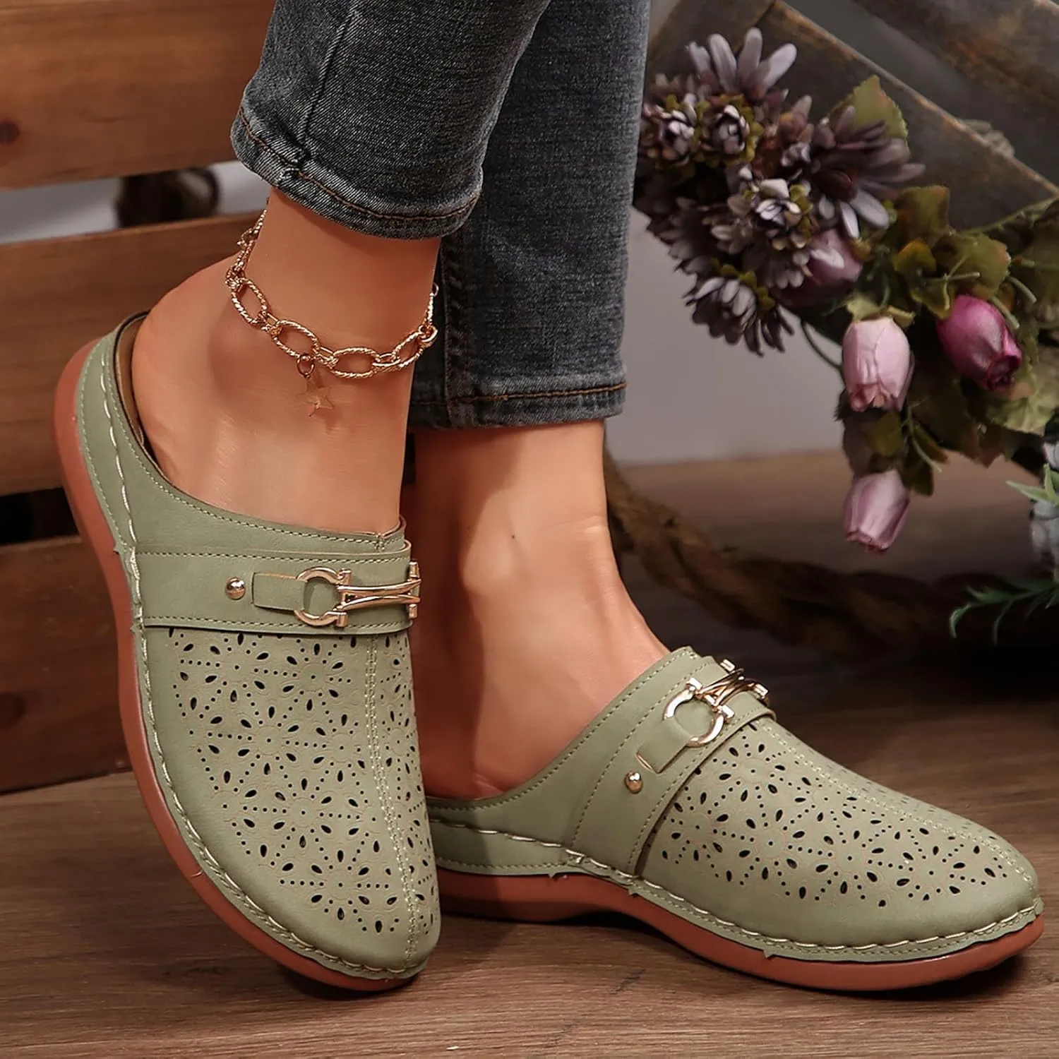 Orthopedic Wedge Sandals for Women Wide Width 2025 Summer Large Size Casual Closed Toe Wide Width Hollow Out Fashion Sandals Comfortable Lightweight Arch Support Sandal for Beach Walking Vacation