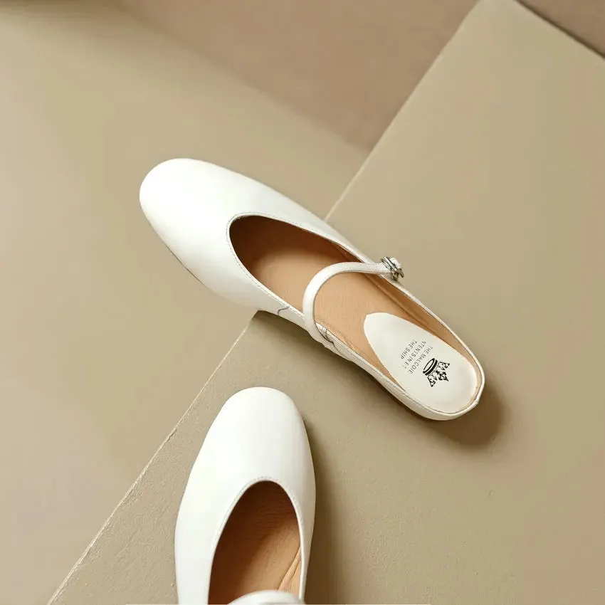 QUTAA 2024 Genuine Leather Slippers Summer Flat Heels Women Sandals Elegant Party Prom Shoes Woman Office Lady Size 34-43