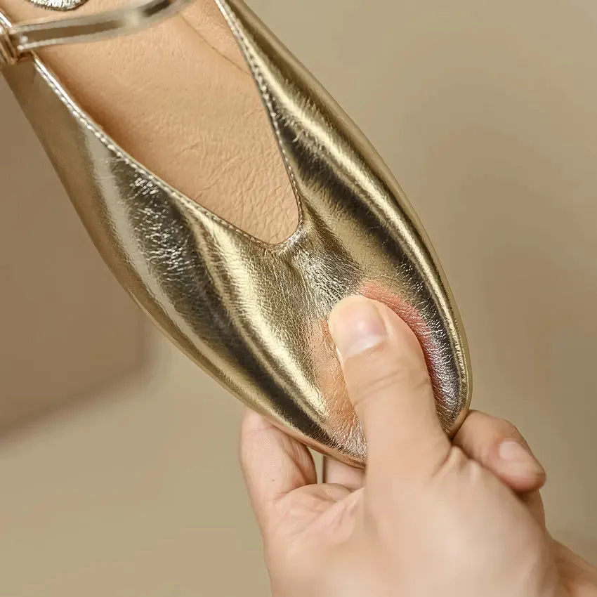QUTAA 2024 Genuine Leather Slippers Summer Flat Heels Women Sandals Elegant Party Prom Shoes Woman Office Lady Size 34-43