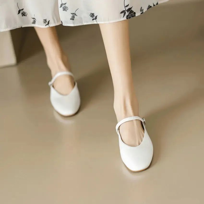 QUTAA 2024 Genuine Leather Slippers Summer Flat Heels Women Sandals Elegant Party Prom Shoes Woman Office Lady Size 34-43
