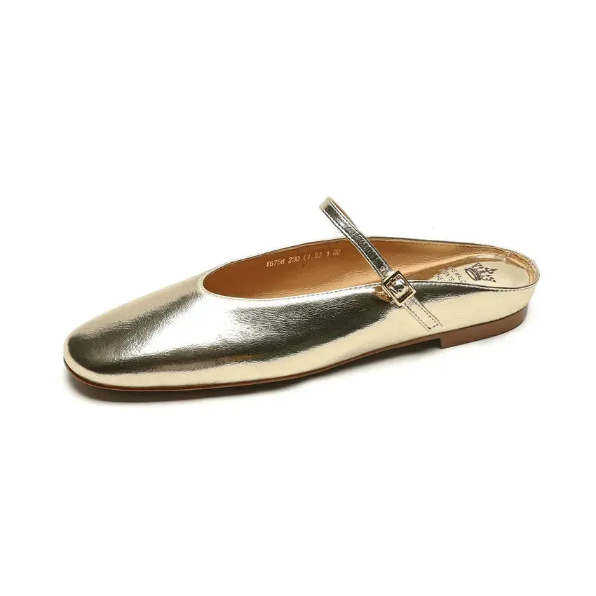 QUTAA 2024 Genuine Leather Slippers Summer Flat Heels Women Sandals Elegant Party Prom Shoes Woman Office Lady Size 34-43