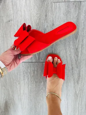 Red Bows To Toes Sandals