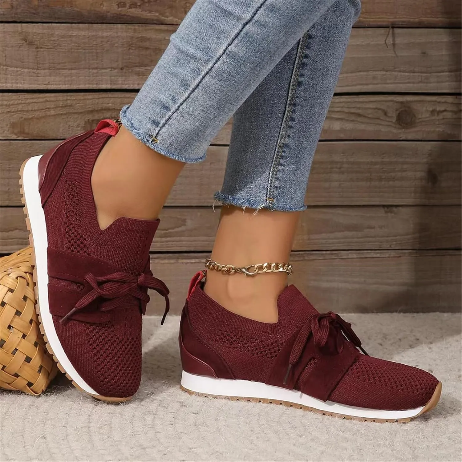 Running Shoes For Women Athletic Walking Shoes Slip On Casual Mesh-Comfortable Workout Fashion Sneakers Tennis Shoes