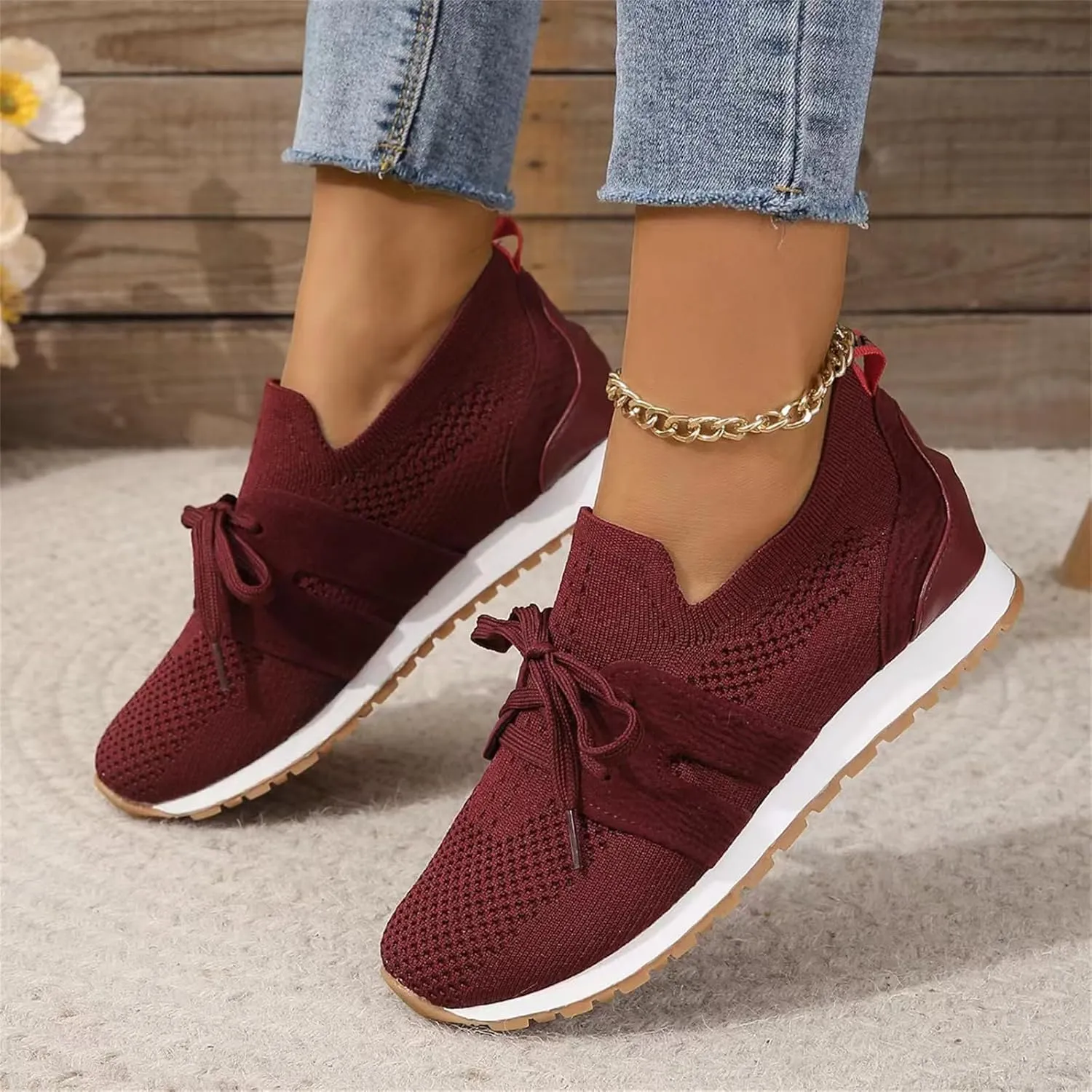 Running Shoes For Women Athletic Walking Shoes Slip On Casual Mesh-Comfortable Workout Fashion Sneakers Tennis Shoes