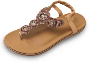 Sandals for Women 2025 Arch Support Sandals Summer Beach Sandals Comfort Walking Shoes Bohemian Flip Flops