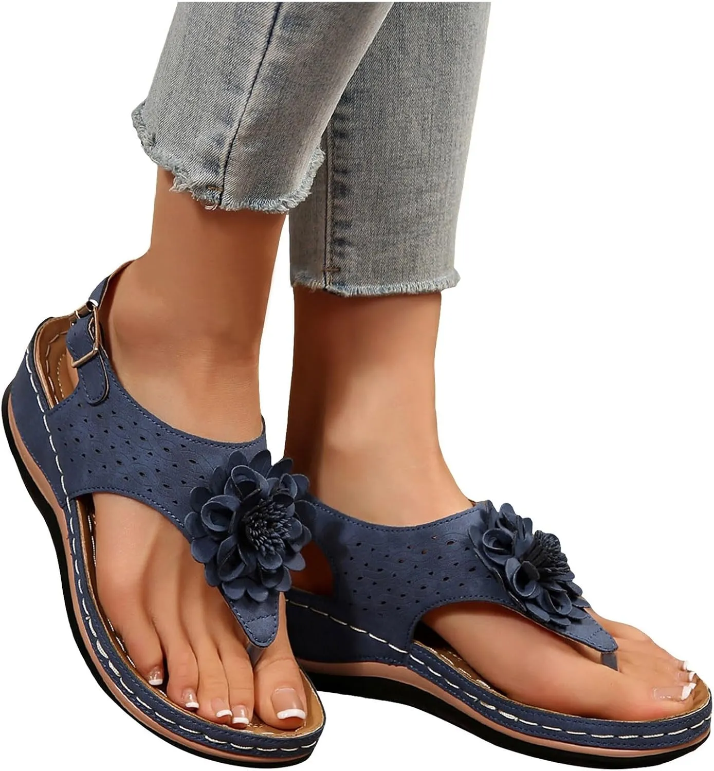 Sandals for Women Wedge Shoes Ergonomic Design Wedge Toe Sandals Mitigate Foot Fatigue Comfortable And Functional Shoes