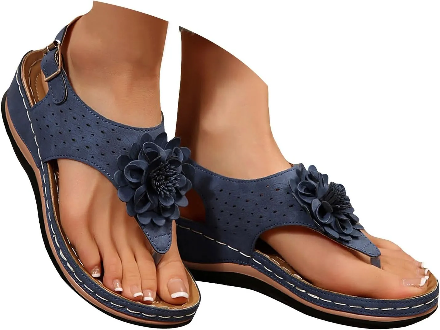 Sandals for Women Wedge Shoes Ergonomic Design Wedge Toe Sandals Mitigate Foot Fatigue Comfortable And Functional Shoes