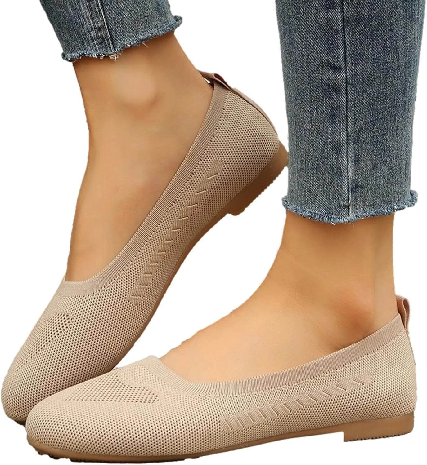 Sandals Women Summer Fashion Mesh Breathable Slip on Flat Sandals Solid Pointed Toe Closed Toe Shallow Mouth Shoes Lightweight Comfy Ladies Casual Shoes