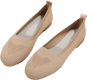 Sandals Women Summer Fashion Mesh Breathable Slip on Flat Sandals Solid Pointed Toe Closed Toe Shallow Mouth Shoes Lightweight Comfy Ladies Casual Shoes