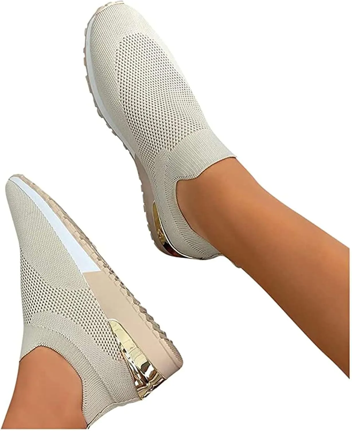 Shoes For Women Sneakers Trendy Athletic Walking Running Shoes Slip On Mesh-Comfortable Athletic Tennis Workout Sneakers