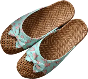 Slide Sandals for Women Summer Slippers Outdoor Indoor Vine Grass Woven Cotton Flax Non-Slip Casual Grass Mat sandal Sandal Bohemian Breathable Vacation Outfits Travel Slipper