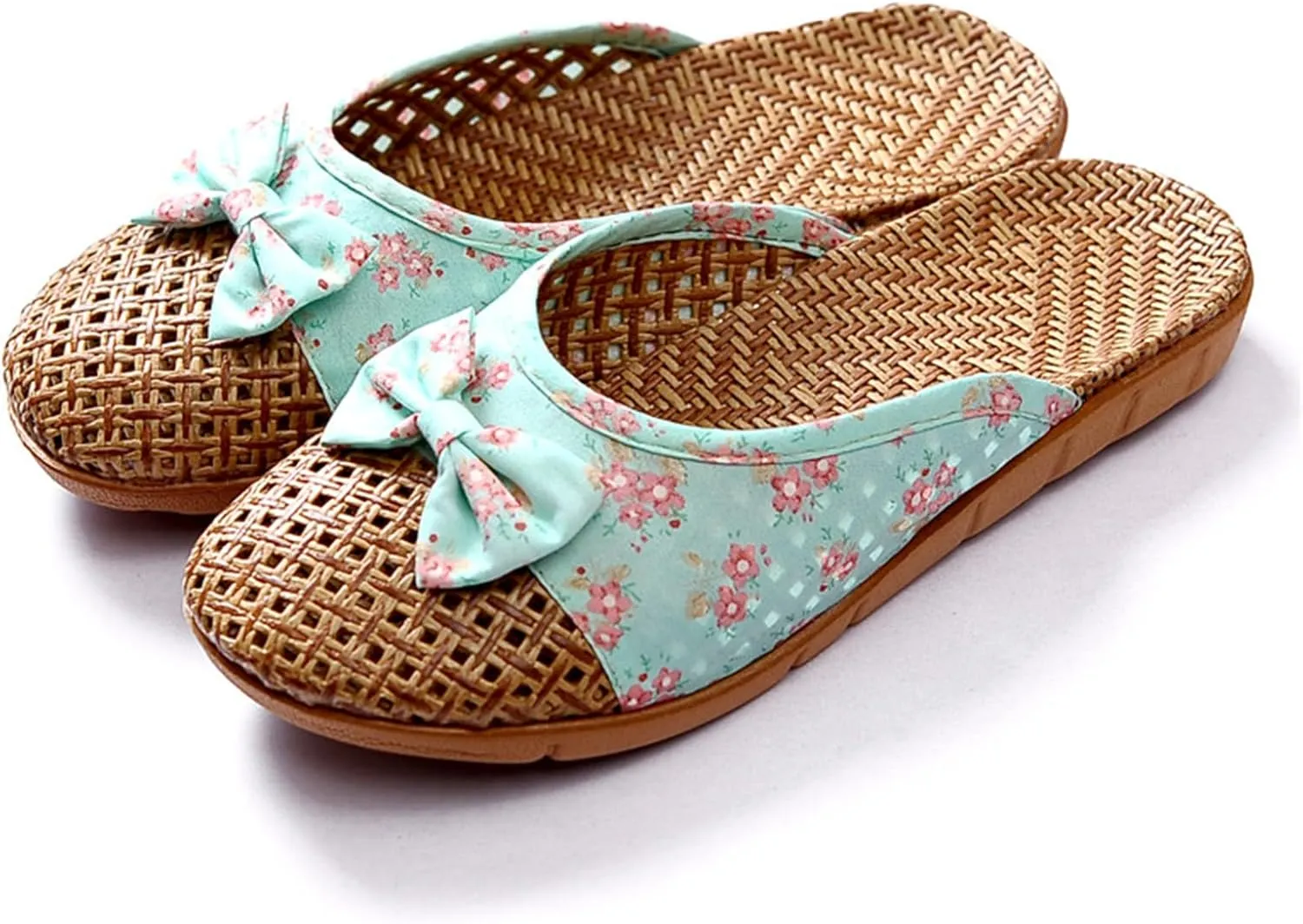 Slide Sandals for Women Summer Slippers Outdoor Indoor Vine Grass Woven Cotton Flax Non-Slip Casual Grass Mat sandal Sandal Bohemian Breathable Vacation Outfits Travel Slipper