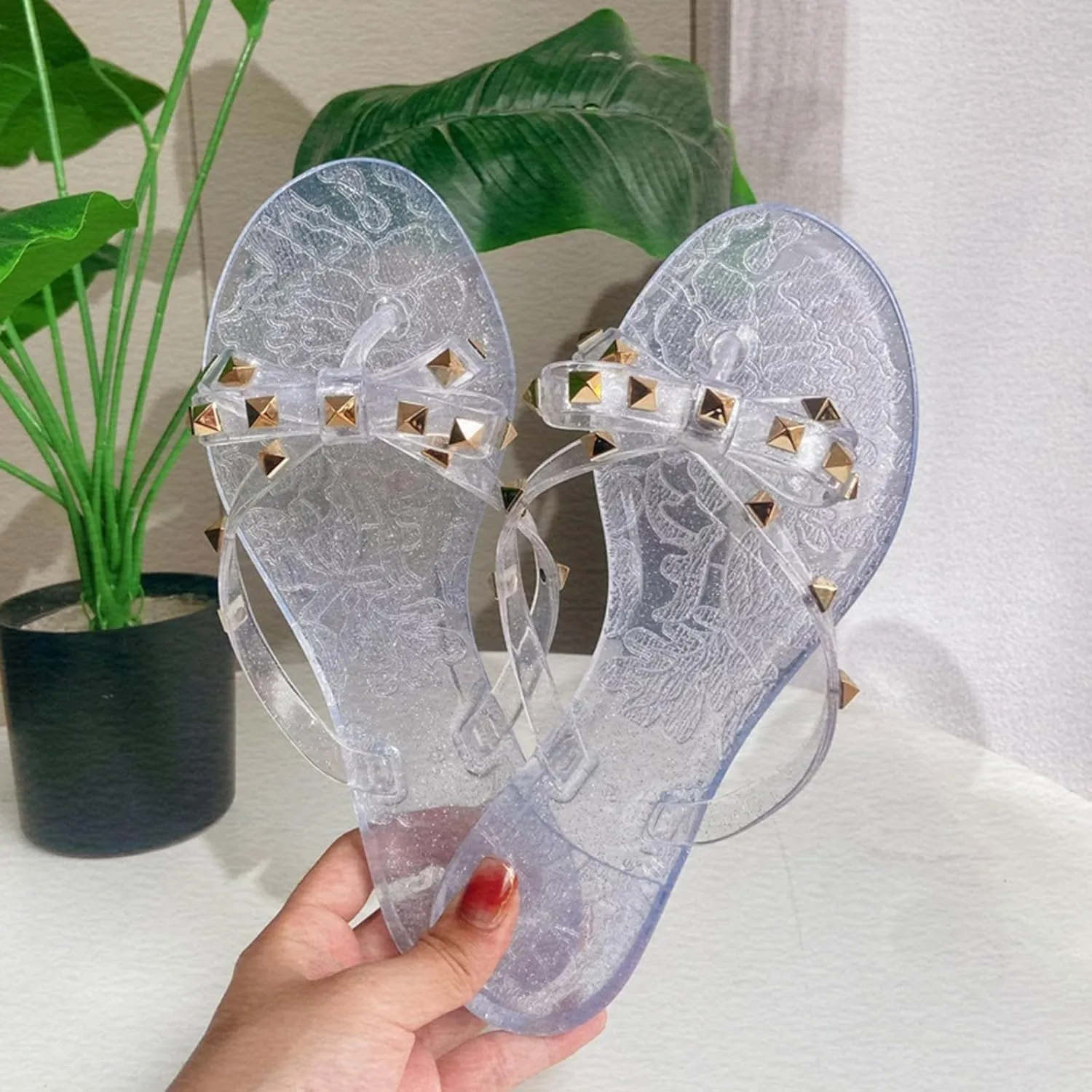 Slip On Indoor Outdoor For Summer Women Flip Flops Thong Sandals With Bow Summer Bowtie Flat Beach Rain Shoes