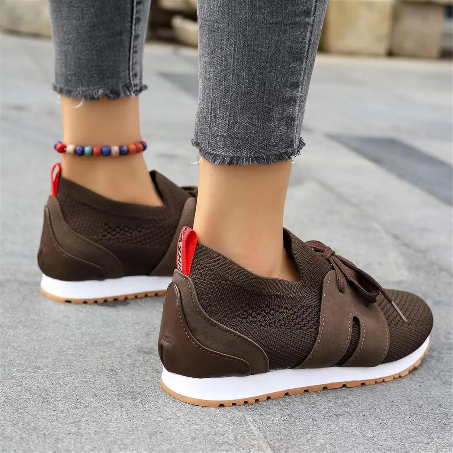 Slip On Sneakers Women Arch Support Loafer Shoes Mesh Casual Walking Sneakers Round Toe Memory Foam Running Shoes