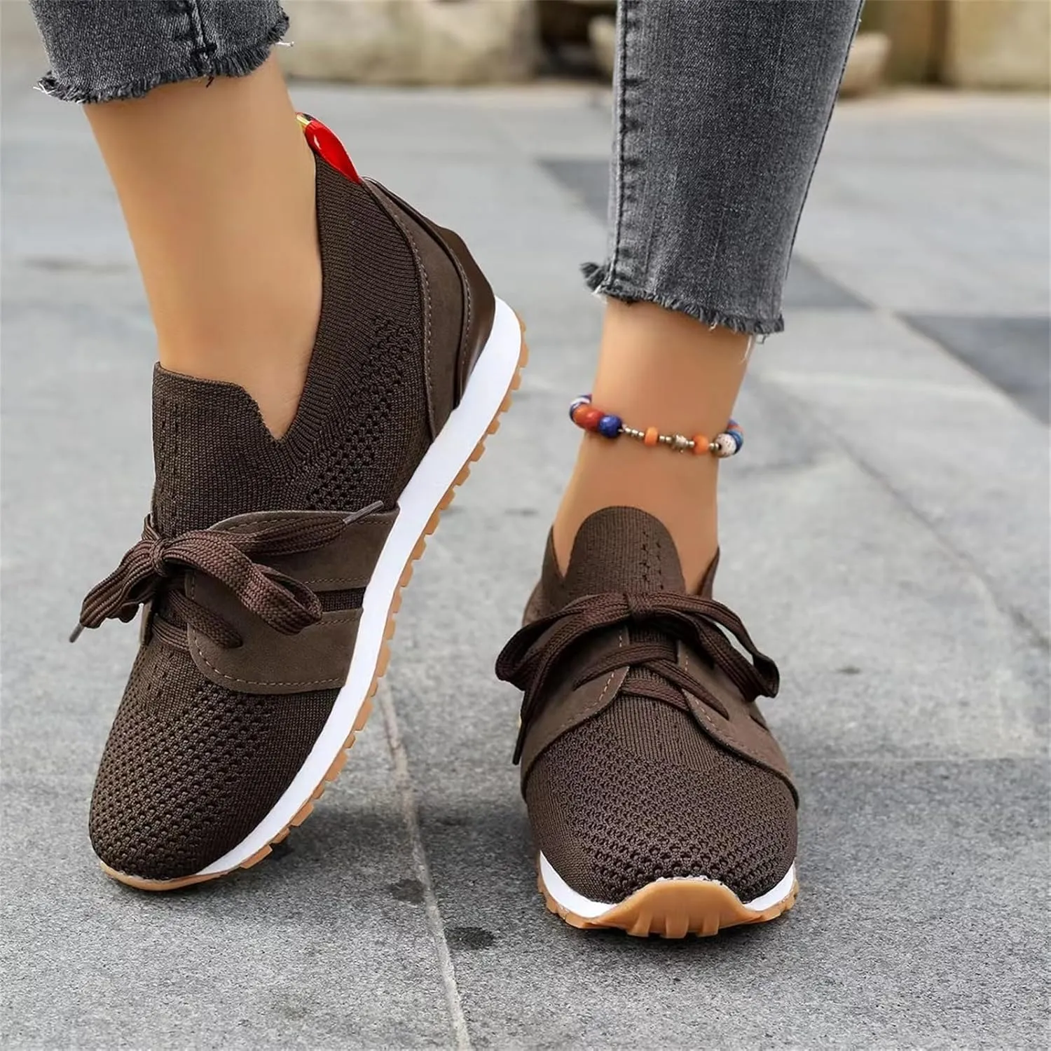 Slip On Sneakers Women Arch Support Loafer Shoes Mesh Casual Walking Sneakers Round Toe Memory Foam Running Shoes