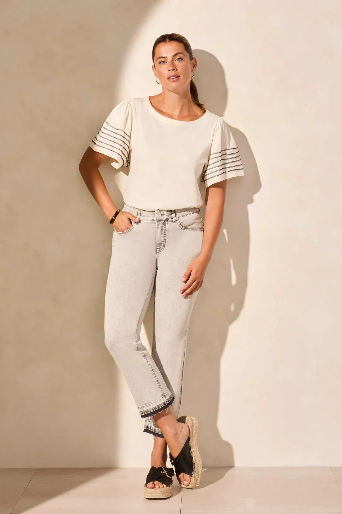 Sophia Curvy Micro Flare W/Distressed Hem 7735O