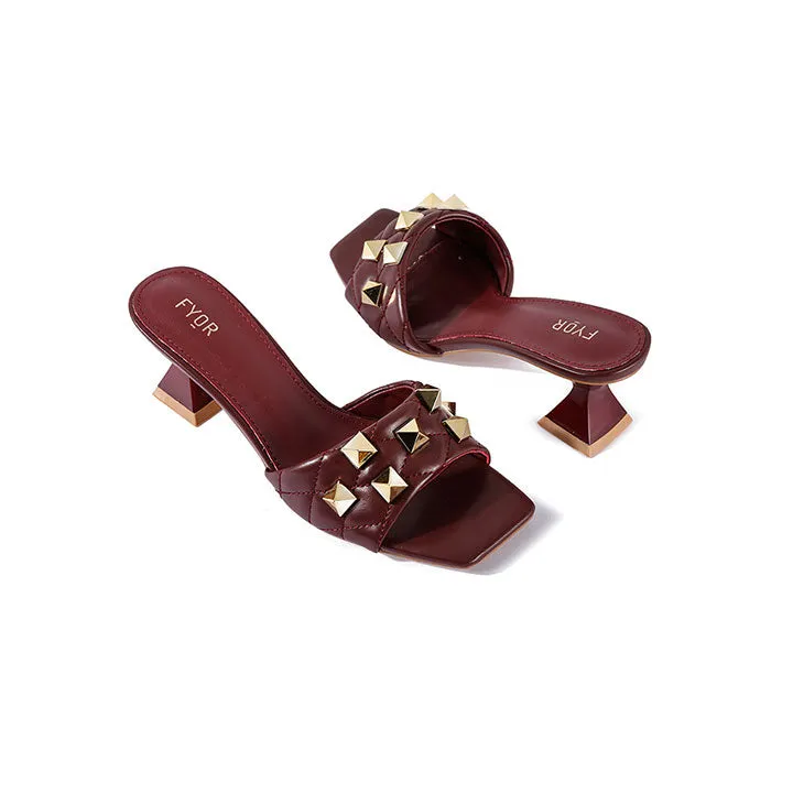 Studded Square Toe Mule BB 10
