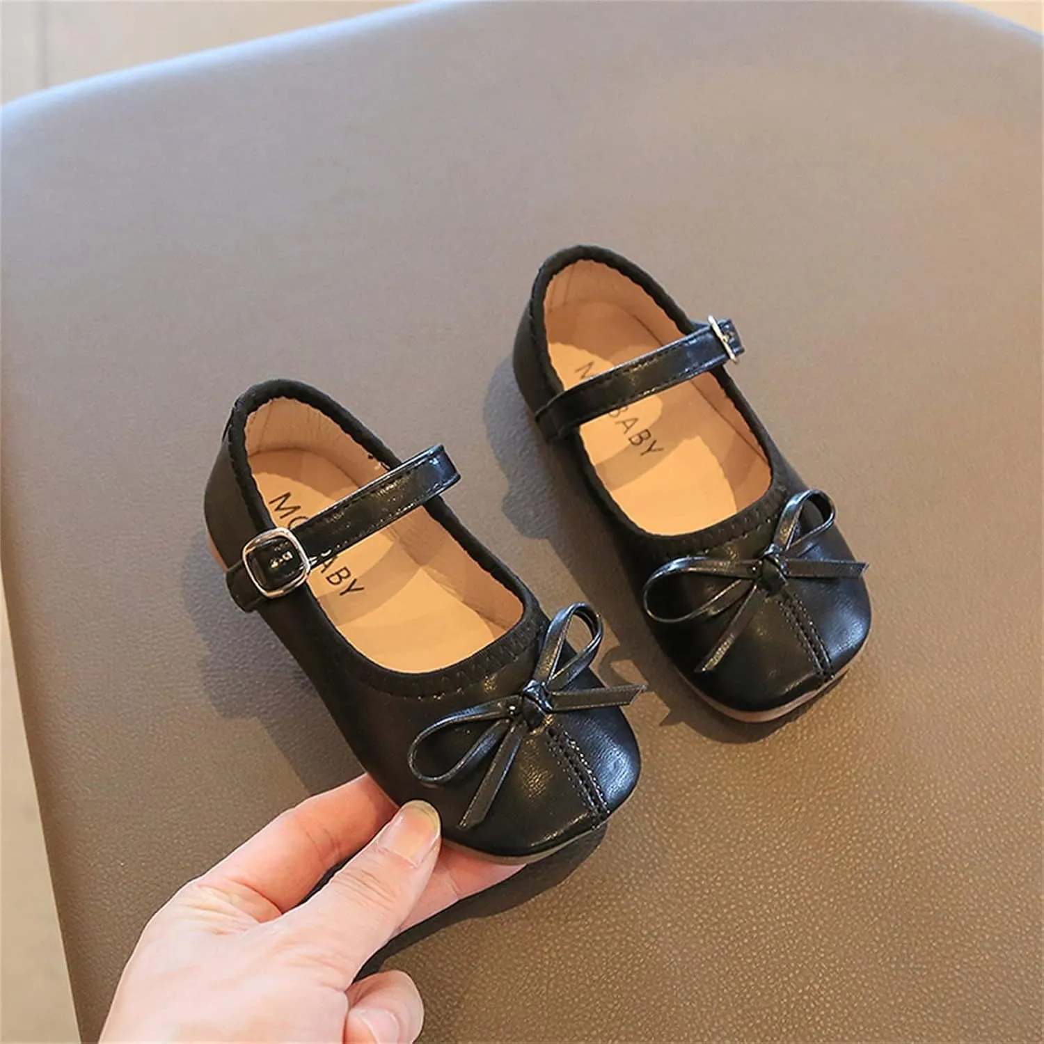 Toddler Girls Bowknot Dress Shoes Mary Jane Ballet Flats for Kids Wedding Pary Princess Bridesmaid Formal Sandal